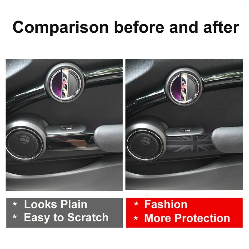 

Car Interior Door Handle Knob Cover Modified Parts The Black Flag For MINI Cooper S JCW F56 F57 Trim Auto-Styling Accessories