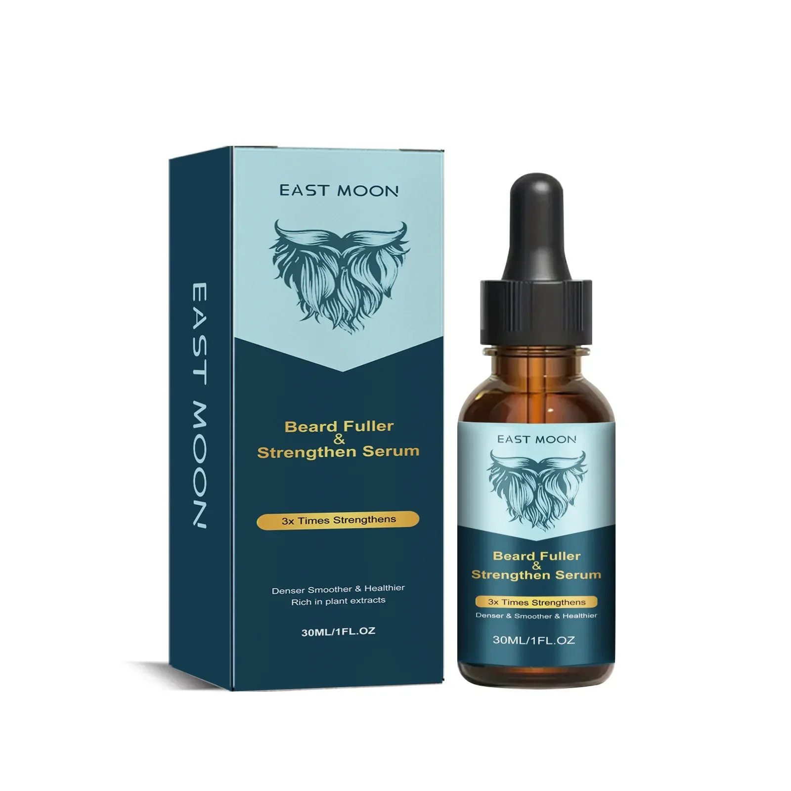 East Moon-Essence de Soins pour Barbe pour Homme, Huile de Croissance de Barbe, Doux et Brcorporelle, Bain de Barbe, Racine Nourrissante, Optique Originale