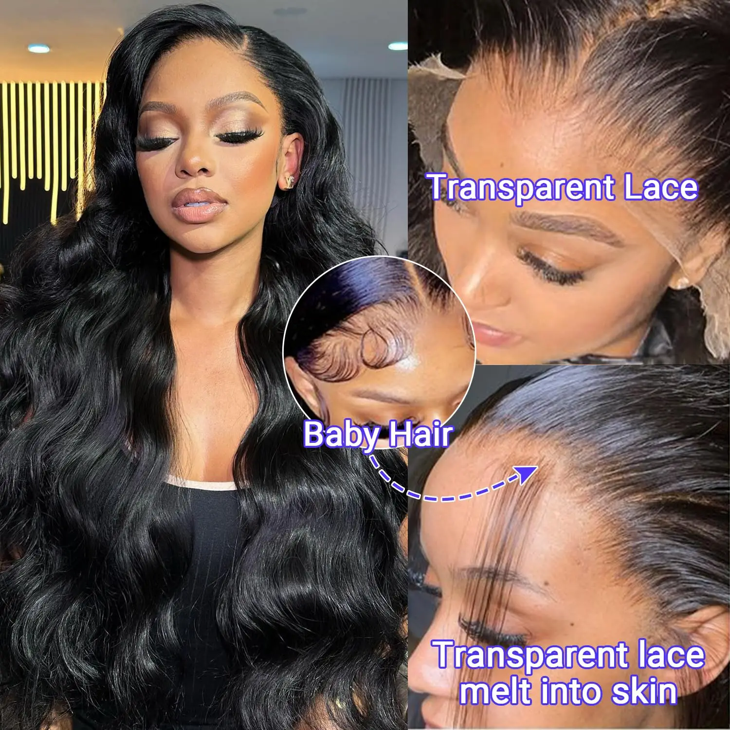 Peluca Frontal de encaje HD 13x6 ondulado para mujer, cabello humano transparente Remy 13x4, pelucas brasileñas sin pegamento con encaje Frontal, listo para usar