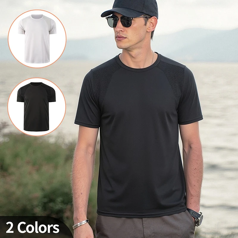 1/2 Piece Men's Short-Sleeved Youth Summer T-Shirt - Pure Color Breathable Sporty Comfortable Casual Home Wear Fashionable