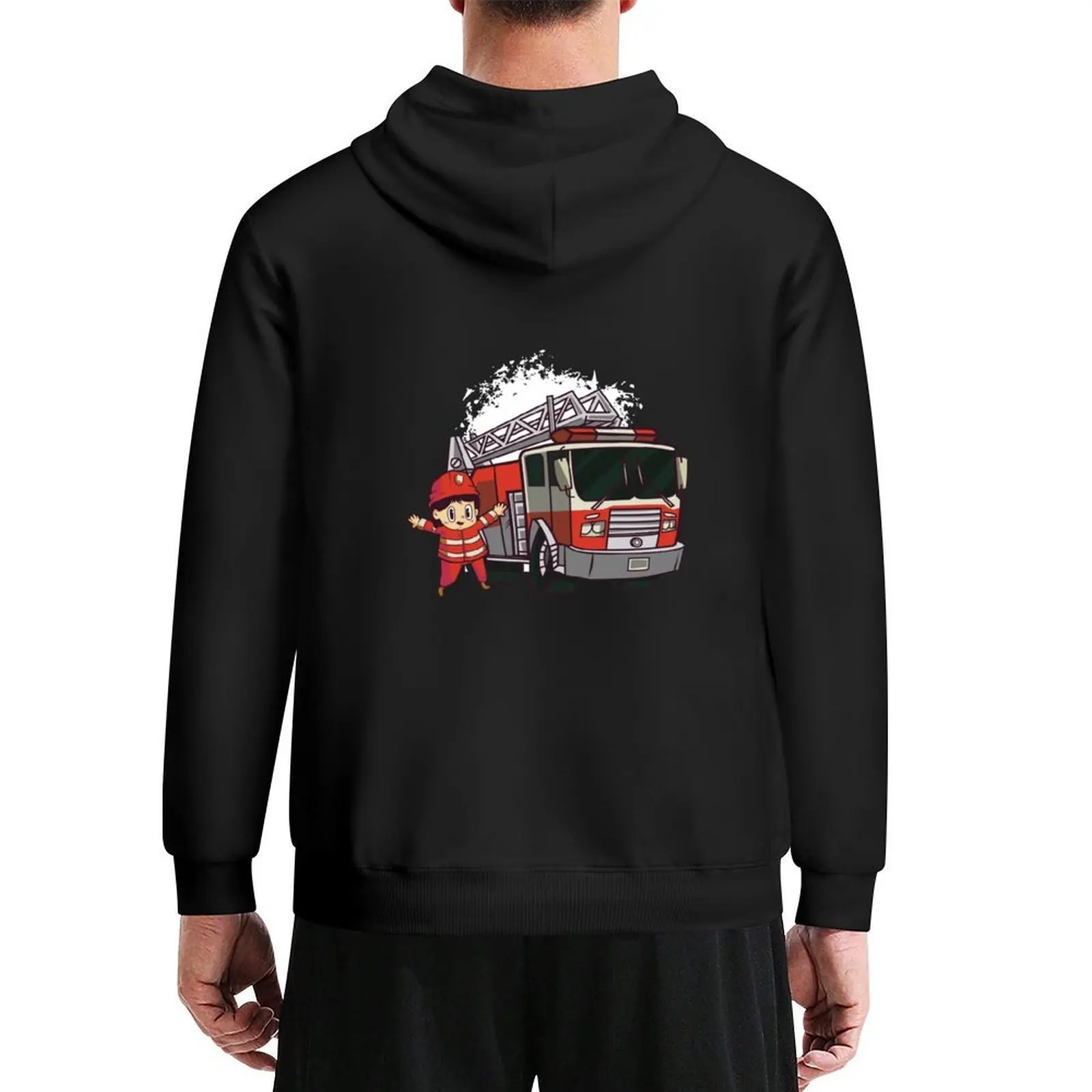 

Firefighters, fireman child, fire engine Hoodie blouse autumn clothes men clothing men's hoodies