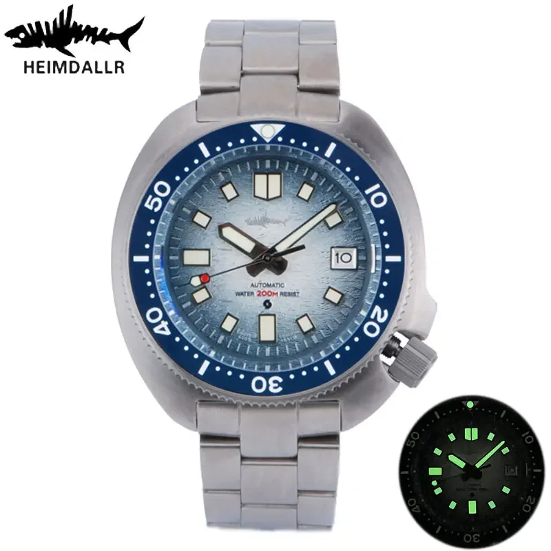 

Heimdallr Turtle 45mm Diver Watch Mens Titanium Sapphire 200M Waterproof Japan NH35 Automatic Mechanical Wristwatch C3 Luminous