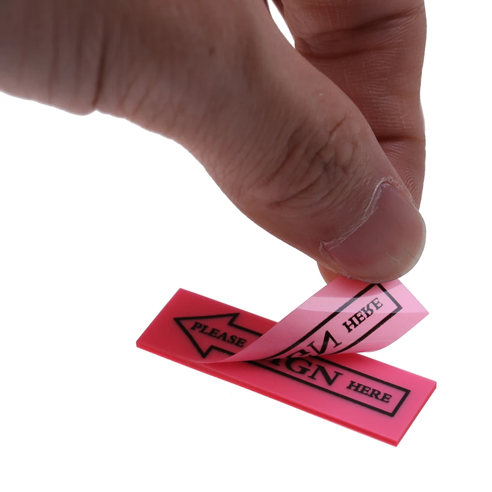 100pcs Adhesive Memo 44x12.5mm Plastic Cement Self Adhesive Stickers Rectangle 5 Colors for Store Office Desk for Study
