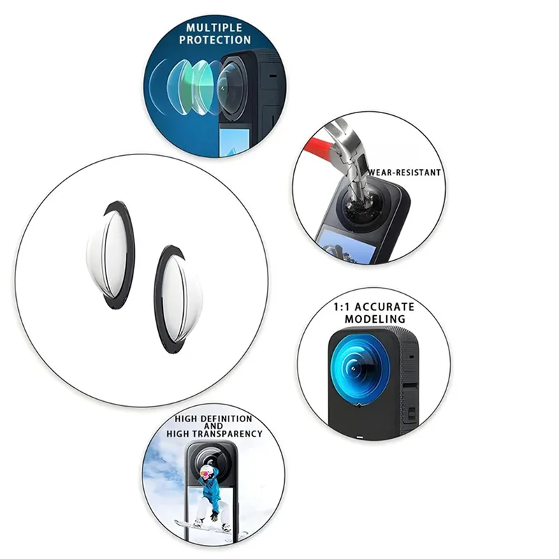 New-For Insta 360 X4 Sticky Lens Guard Cover Screen Protector Hard Tempered Glass For Insta360 X4 Action Camera Accessories
