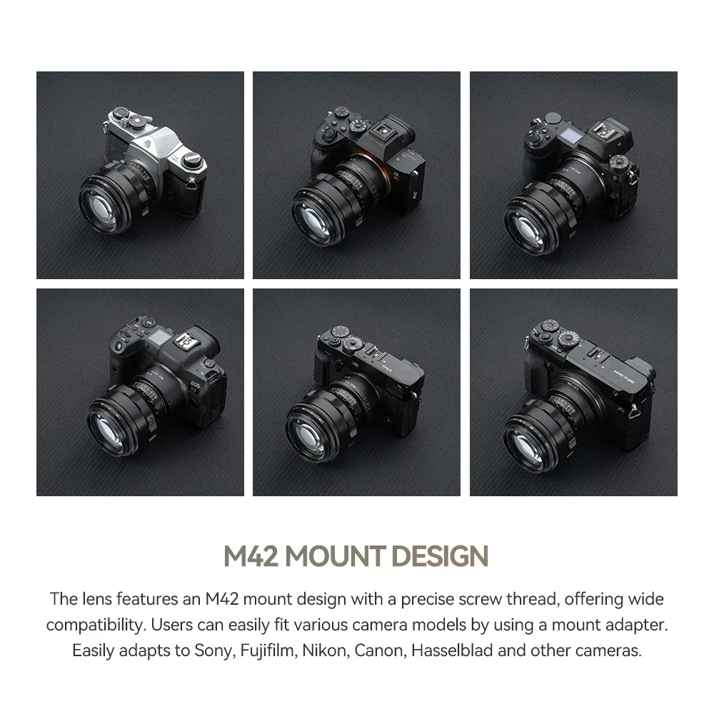 TTArtisan 75 มม.F1.5 Full กรอบเลนส์กล้อง M42 Mount Manual Focus รูรับแสงขนาดใหญ่ Swirly Bokeh Magic เลนส์