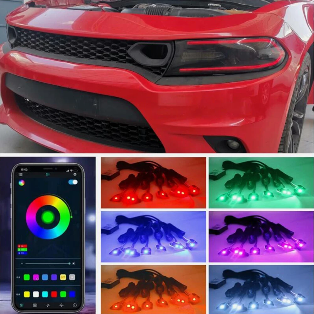 RGBW LED DRL Boards For 2015-2020 Dodge Charger Headlight APP Bluetooth Control
