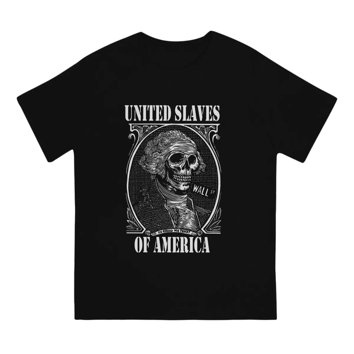 United Slaves Of America - In Greed We Trust T Shirts Men's  100% Cotton Vintage T-Shirts Round Neck Freemasonry Tees Short