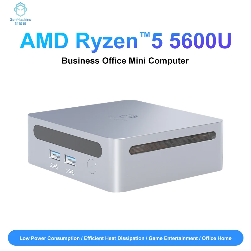 Imagem -02 - Genmachine Novo Amd Ryzen 5600u Mini pc Windows 10 11 33 Ghz até 42 Ghz Ddr4 Suporte Máximo 64 gb de Ram para Jogos Wifi6 para Jogos de pc