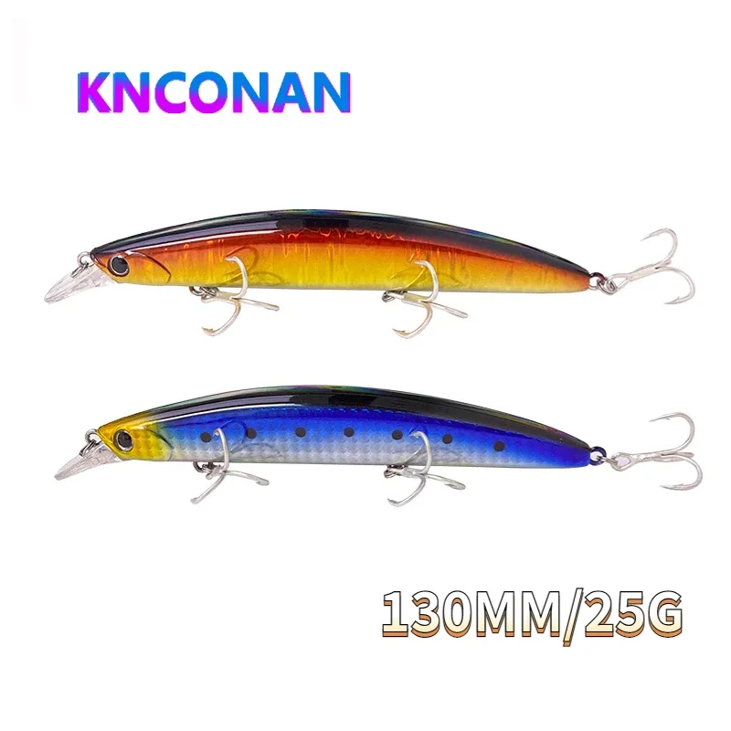 

130mm 25g Floating Minnow Lure Long Casting Wobbler Artificial Hard Bait Saltwater Trout Plastic Swimbait Fishing Accessories