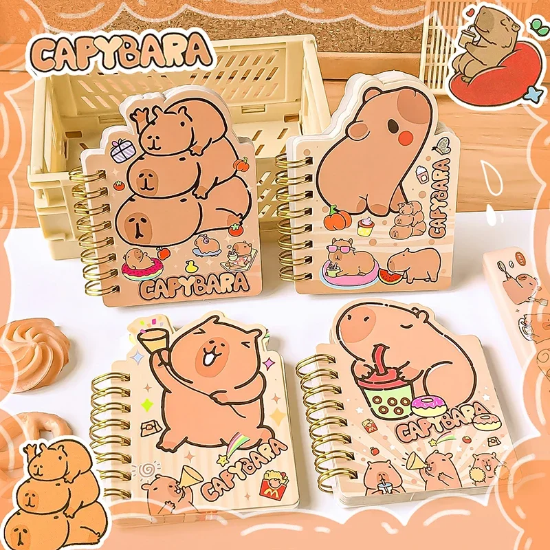 kawaii  Stationery office accessories School supplies small Notepad For Daily Notes capybara memo pads Mini Portable Notebook