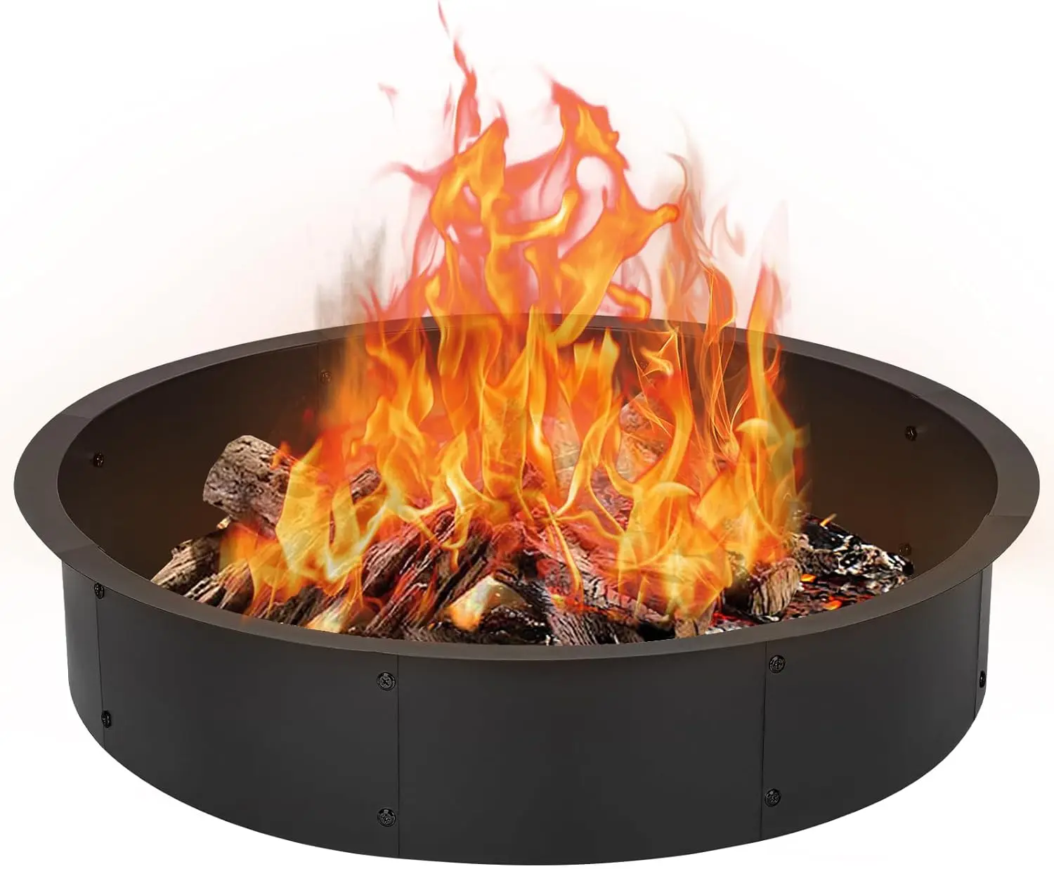 DAMEING 39 Inch Outer/36 Inch Inner Fire Pit Ring, Heavy Duty Thick Solid Steel Fire Pit Insert, Portable Round Fire Pit Liner