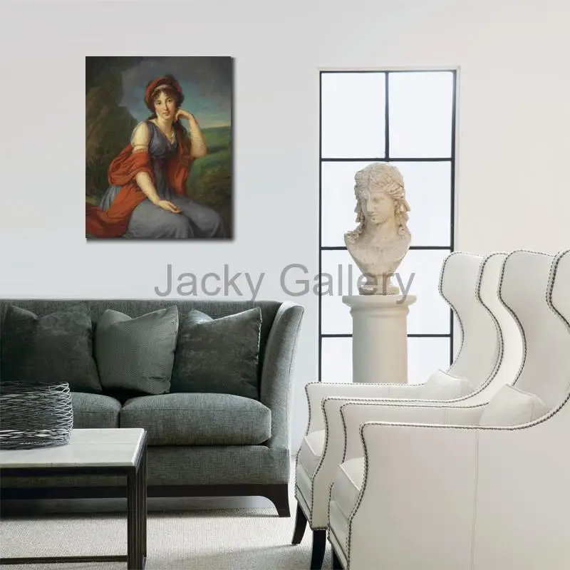 Maria Grigorievna Large Canvas Art French Portrait Oil Painting Handmade Noble Lady Artwork for Living Room Luxury Wall Decor