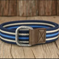 Cinturón táctico de lona con hebilla de doble anillo para hombre, accesorio de moda informal, sencillo y combinable con todo, para Jeans, deportes al aire libre, cinturilla para jóvenes