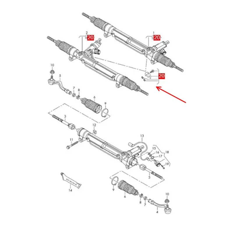 

Trending Car Steering Gear Repair Kit With Sealing Ring Clip Screw 4H0498020 For A8 D4 S8 2010-2013
