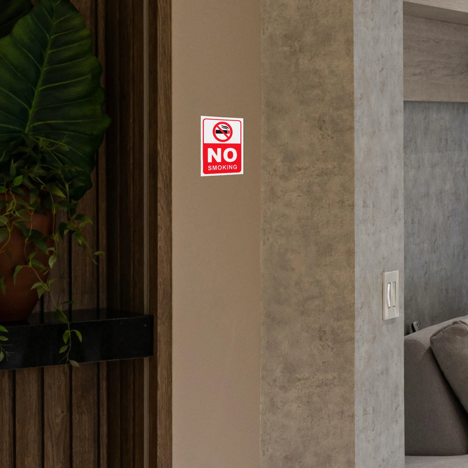 6 Pcs No Smoking Sign Adhesive Warning Sticker Anti- Safety Signs Office