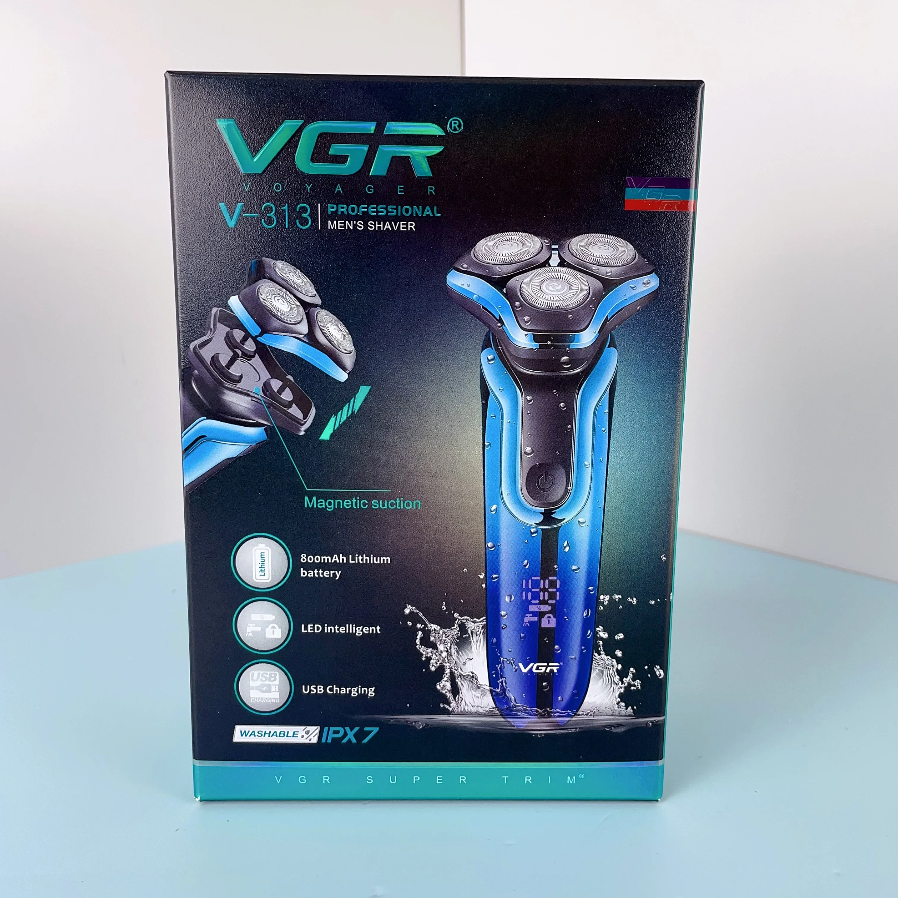 Vgr V-313 Waterproof Ipx7 3d Floating Rechargeable Professional Rotary Shaver For Men