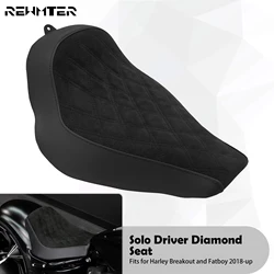 Driver Solo Seat Motorcycle Diamond Black Low Profile Front Cushion Seat For Harley Softail Fatboy FLFBS Breakout FXBRS 2018-Up