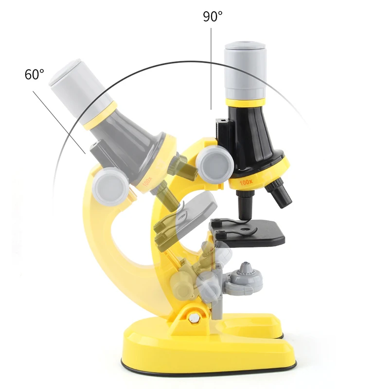 Microscope de laboratoire de biologie pour enfants, LED sous x, kit d'expérimentation scientifique scolaire, éducation, jouets scientifiques, cadeaux pour enfants, kness st