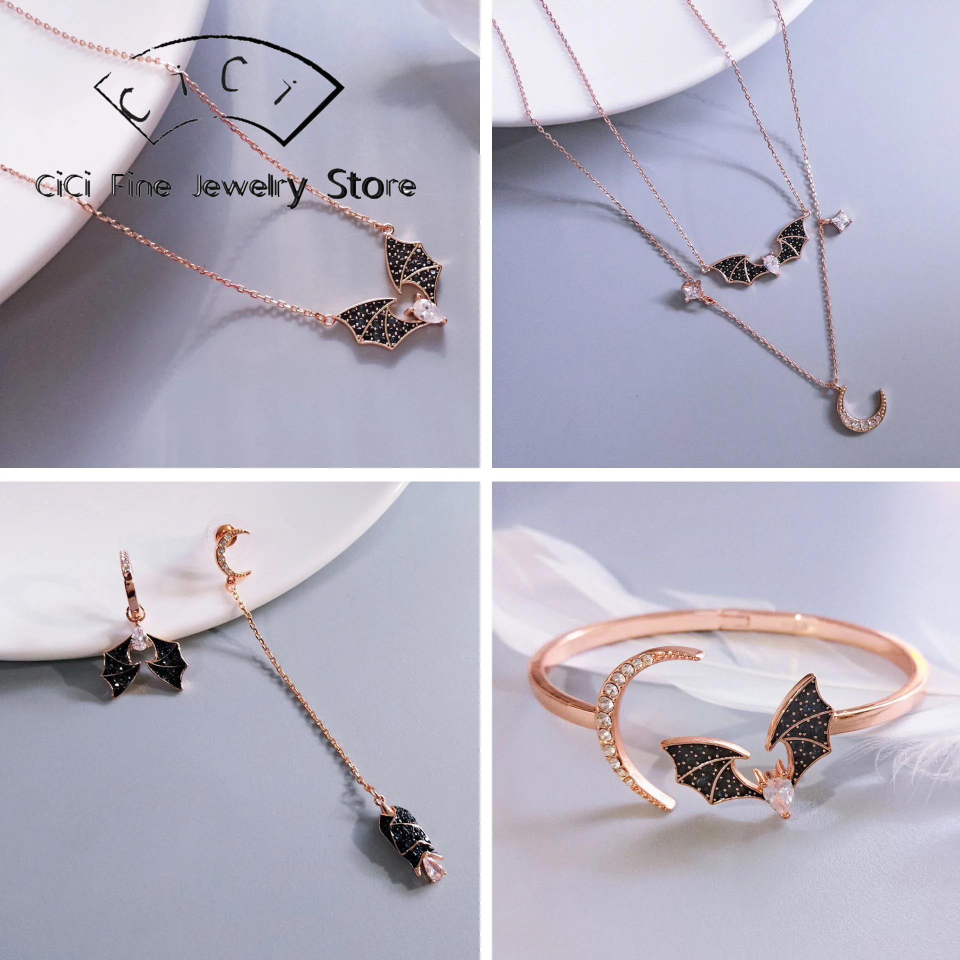 

2025 Original Insect Series Fine Jewelry Set Fine Stainless Steel for Women Geometric Necklace Earrings Bracelets Romantic Gifts