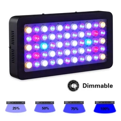 Dimmable LED Fish Tank Light, Marine Reef, Coral Lamp for Underwater Plant Grow, Iluminação para água salgada e doce, Luzes de aquário, 165W