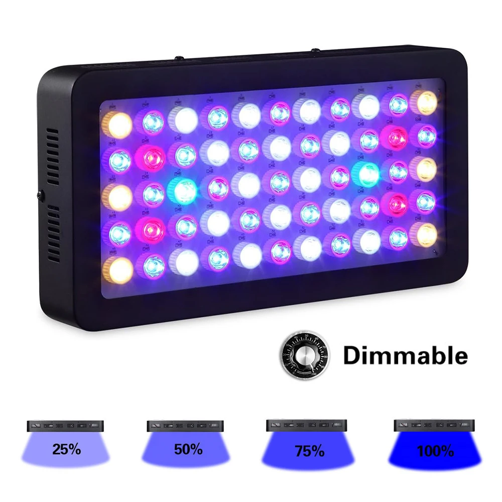 dimmable led fish tank light marine reef coral lamp for underwater plant grow iluminacao para agua salgada e doce luzes de aquario 165w 01