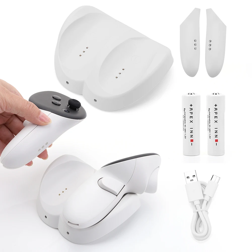 Station de charge sans fil de bureau pour Meta Quest 3, charge portable, indicateur LED S6,