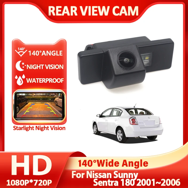 HD 1080P Car License Plate Light Rear View Camera For Nissan Sunny Sentra 180 2001~2003 2004 2005 2006 Reversing Parking Camera