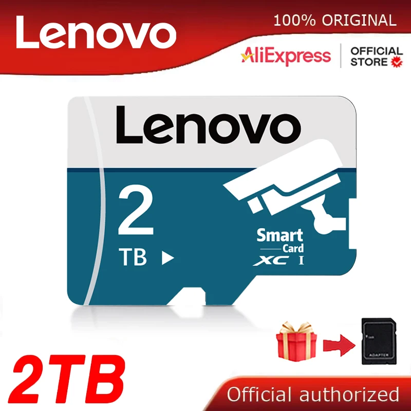 Original Lenovo 2TB Micro TF SD Card Memory Card TF/SD 128GB 256GB 512GB Mini Memory Card Class10 For Camera/Phone 2024 NEW