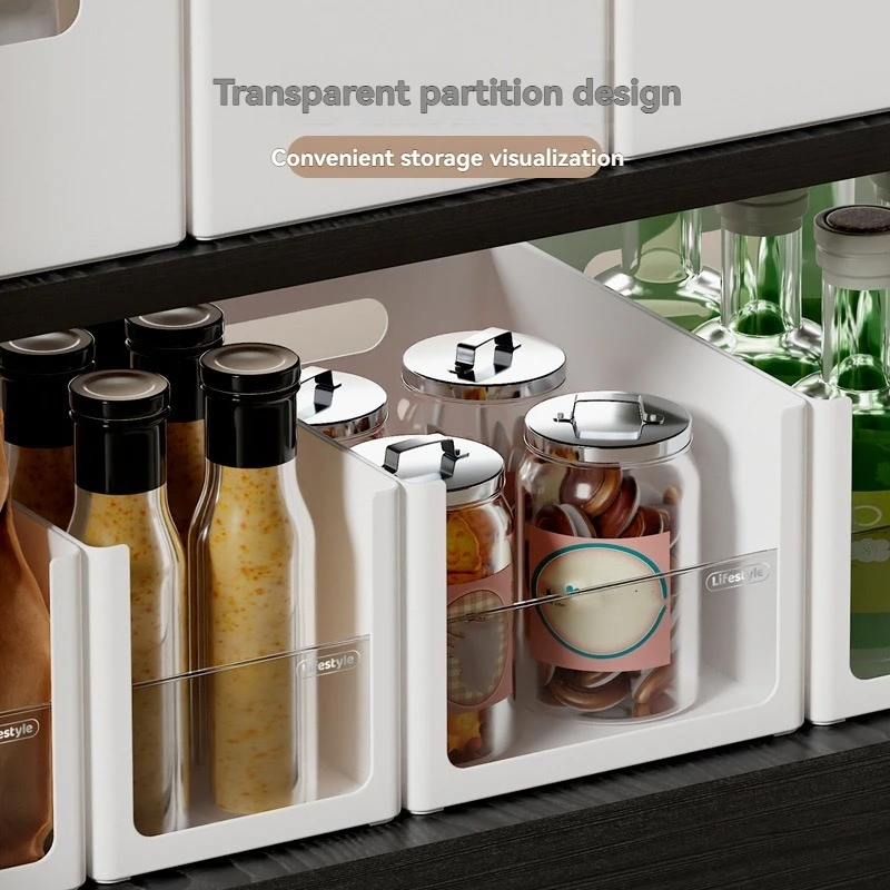 Kitchen Cabinet Organization Can Be Freely Combined with Dishes and Condiments, Thickened Storage Box, Drawer Storage Box