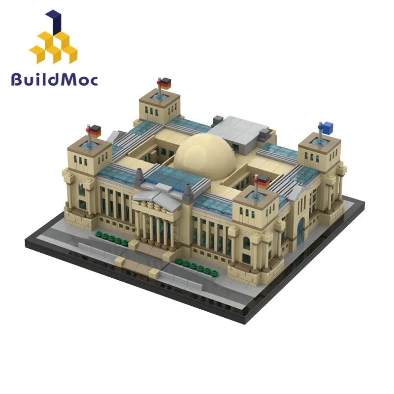 Moc Germany ห้องประชุม Reichstag-เบอร์ลินชุดบล็อกตัวต่ออิฐ EDIFICE สถาปัตยกรรมของเล่นสำหรับของขวัญวันเกิดสำหรับเด็ก