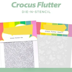 2025 New Crocus Flutter Dies Postage Collage Stamp DIY Stencil Template For Greeting Card Making Crafts Scrapbooking Photo Album