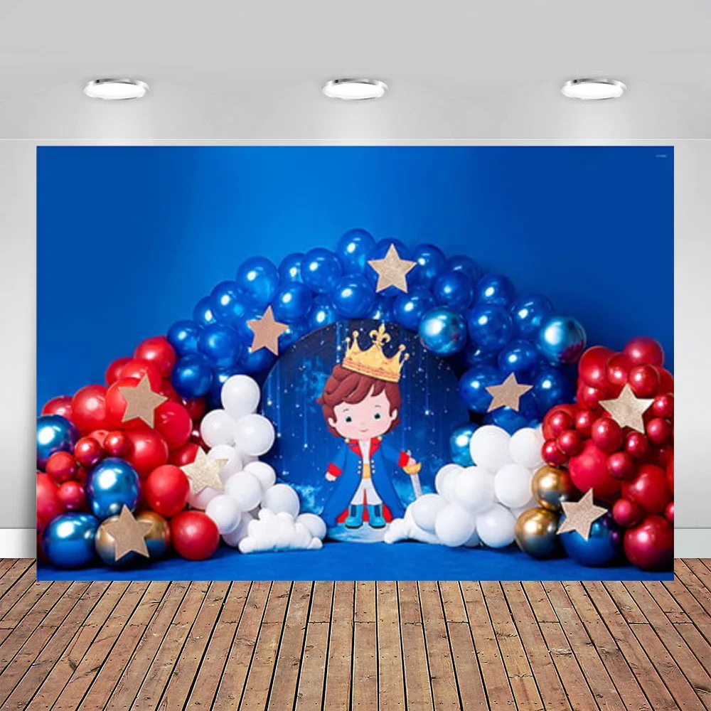 

Newborn Boys Baby Shower Backdrops The Little Prince Gold Crown Little Stars 1st Birthday Party Photography Backgrounds