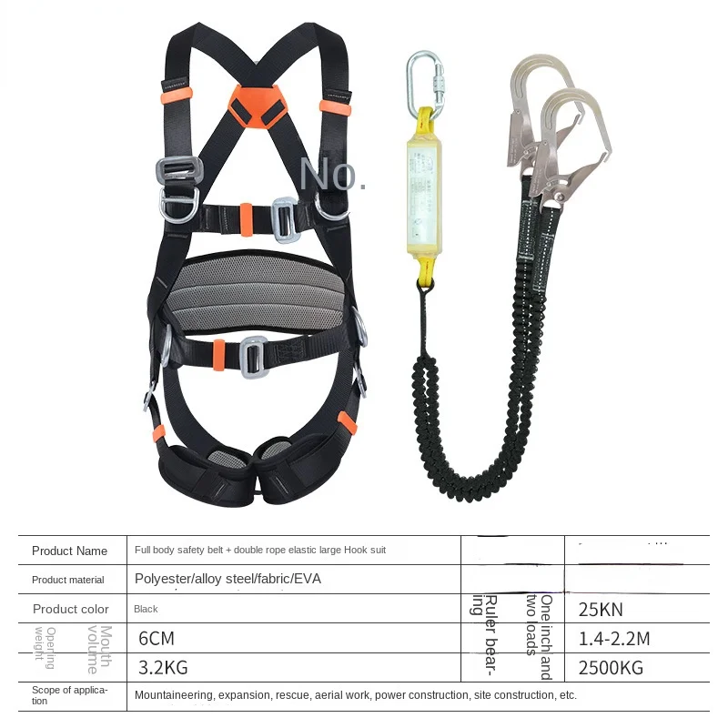 Imagem -02 - High Altitude Work Safety Harness Corpo Inteiro Corda Cinto de Segurança de Cinco Pontos Treinamento de Escalada ao ar Livre Construção Proteger o Equipamento