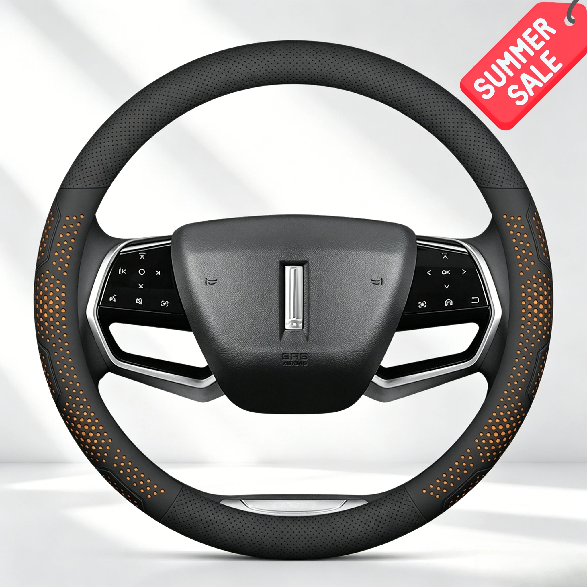 

Sporty Microfiber Leather Steering Wheel Cover Elastic Breathable 37-38cm For GWM WEY Coffee 01 02 03 07 V9X G9 Car Accessories