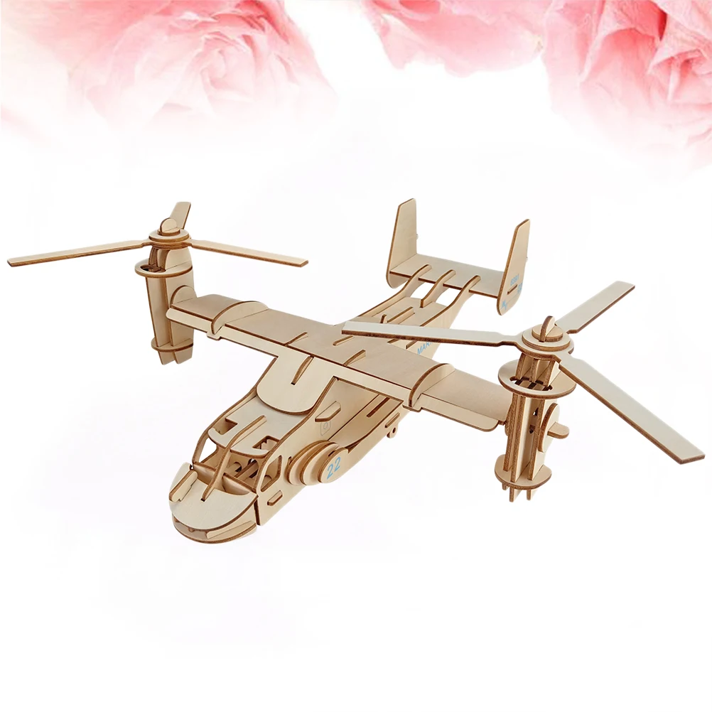 3D 木製パズル航空機子供教育アセンブリジグソーパズル創造的な学習ミニ飛行機パズルプレイツールホーム