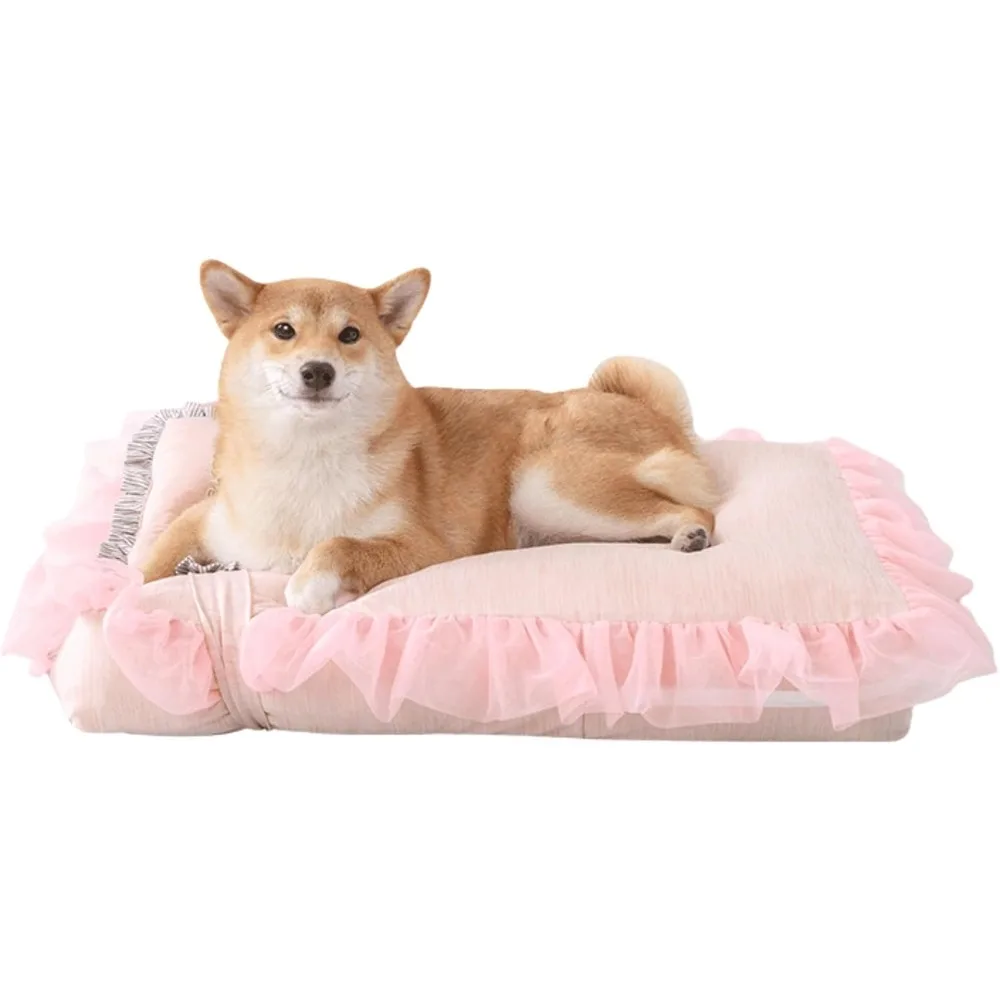 

Dog Bed Washable Princess Cat Couch Soft Plush Pet Sofa Nest Mat Anti-Slip Puppy Beds Cute Cozy Kitten Doggy Kennel Cushion Smal