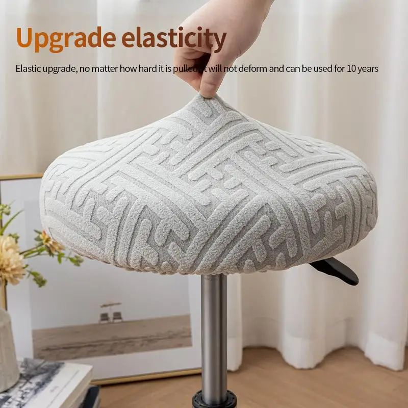 Washable Chair Seat Cover Slipcover with Elastic Bands Round Chair Cover All Inclusive 30cm Stool Seat Cushion Cover