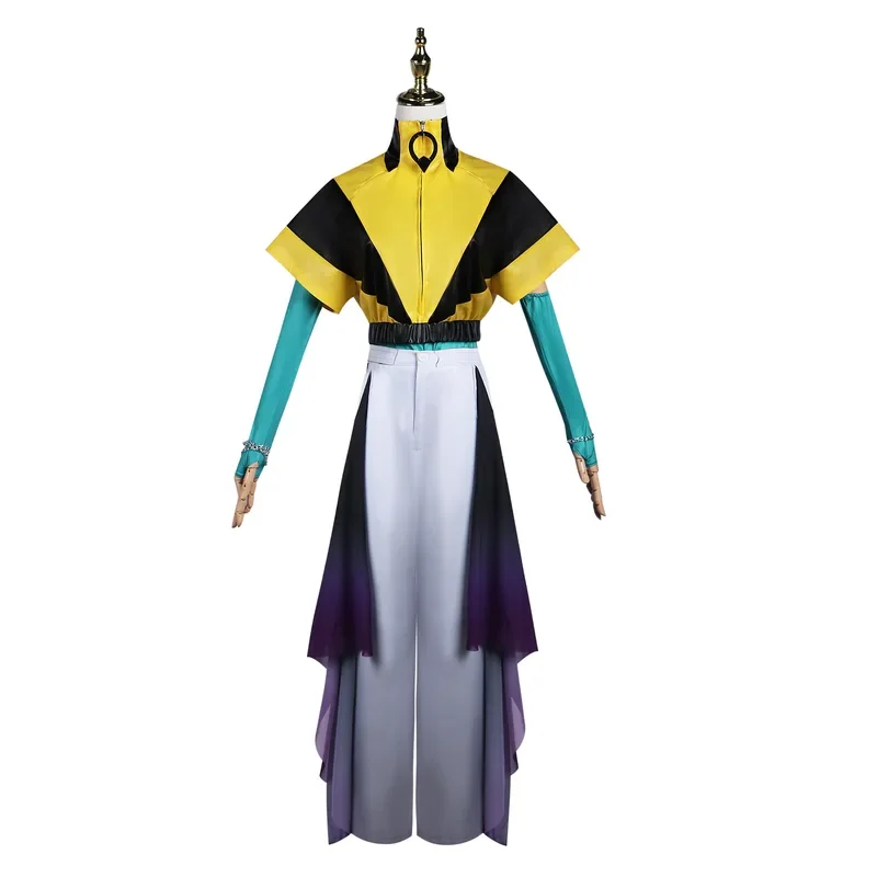 لول هارستيل فريق لول تأثيري زي ، شعر مستعار أرجواني ، أعلى أصفر ، بنطلون ، إكسسوارات موحدة للكبار ، ملابس حفلات ، لعبة