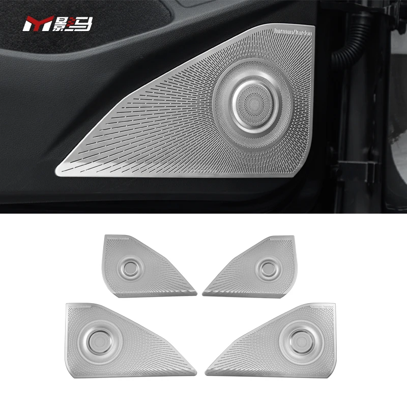 Door horn cover Stainless Steel Speaker Grill Cover Car Audio Parts For VW golf8 mk8 R-Line 2021-2023 accessory