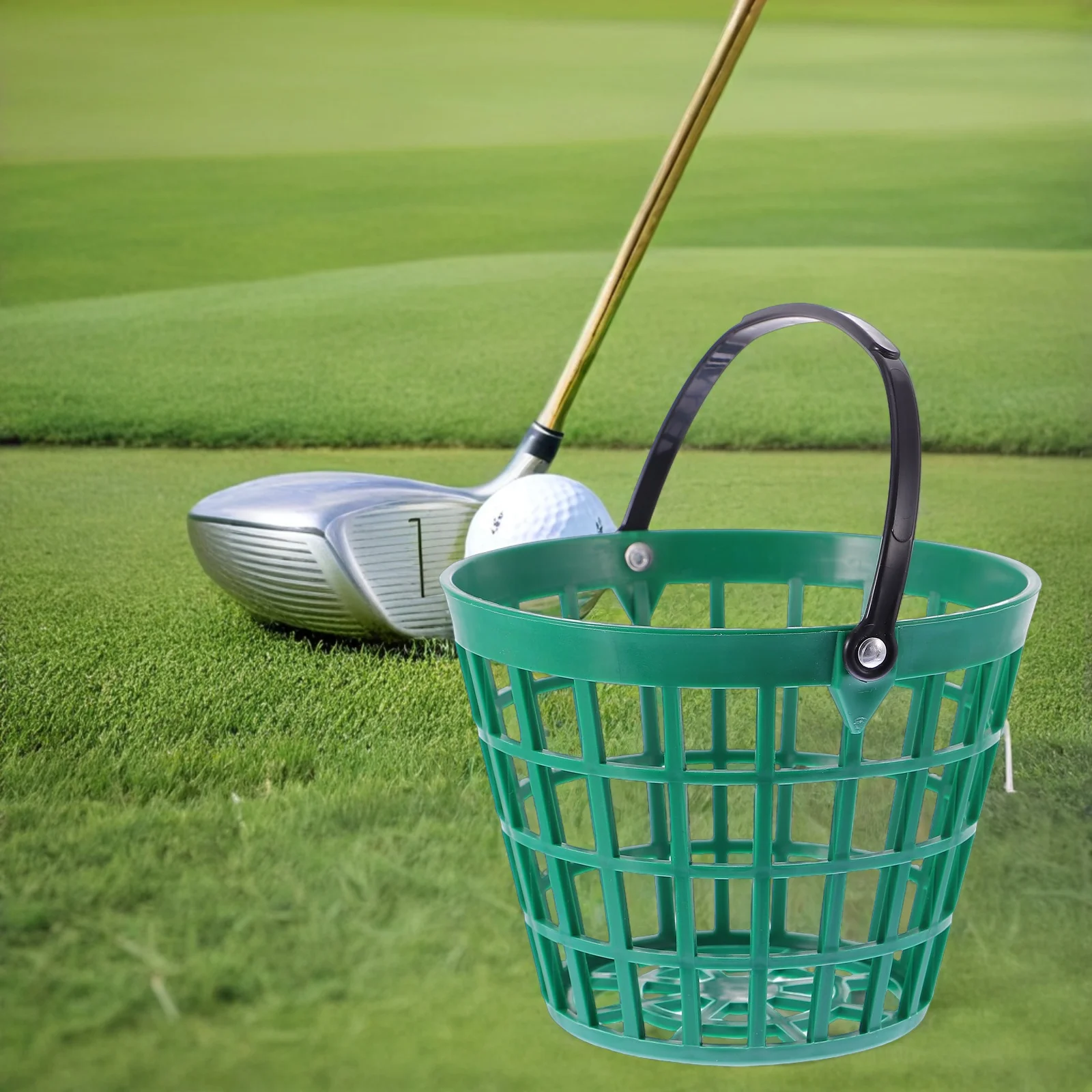 

Golf Ball Pick Up Basket Large Capacity Nylon Storage Bucket Outdoor Balls Range Handle Leak Proof Clean Health