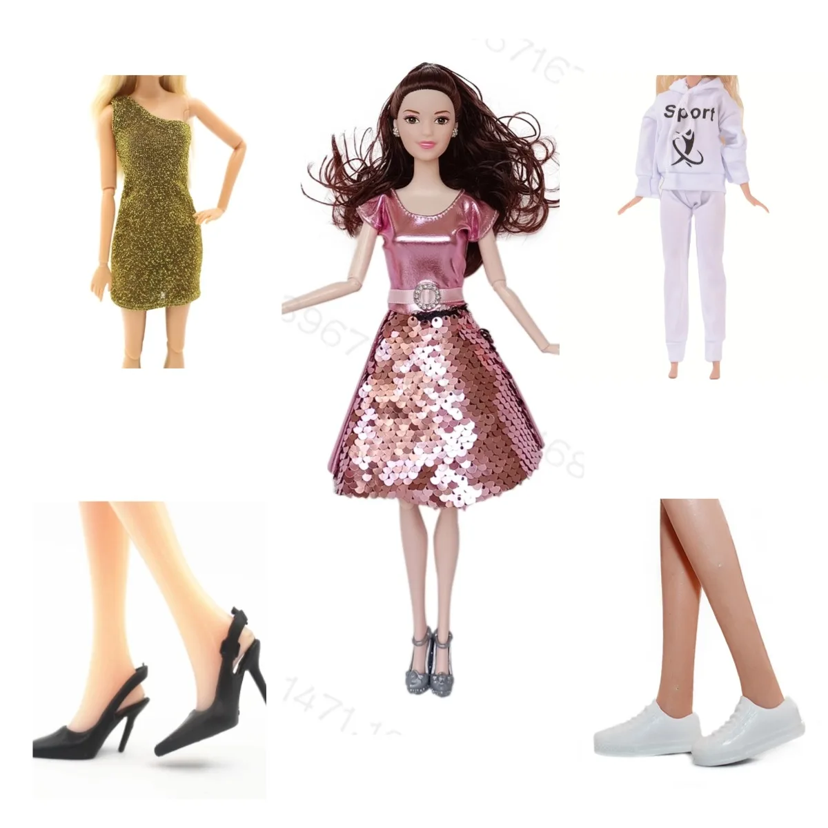 

BJD Doll 12 inch 30cm with Outfits x3 sets and Shoes x 2 pairs - Movable Figure Model DIY Best Girl Gift Child Toys