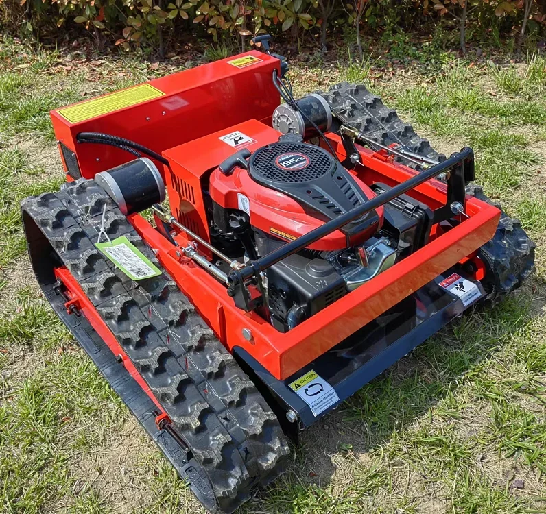 TH gasoline engine mini lawn mower remote control crawler lawn mower for sale