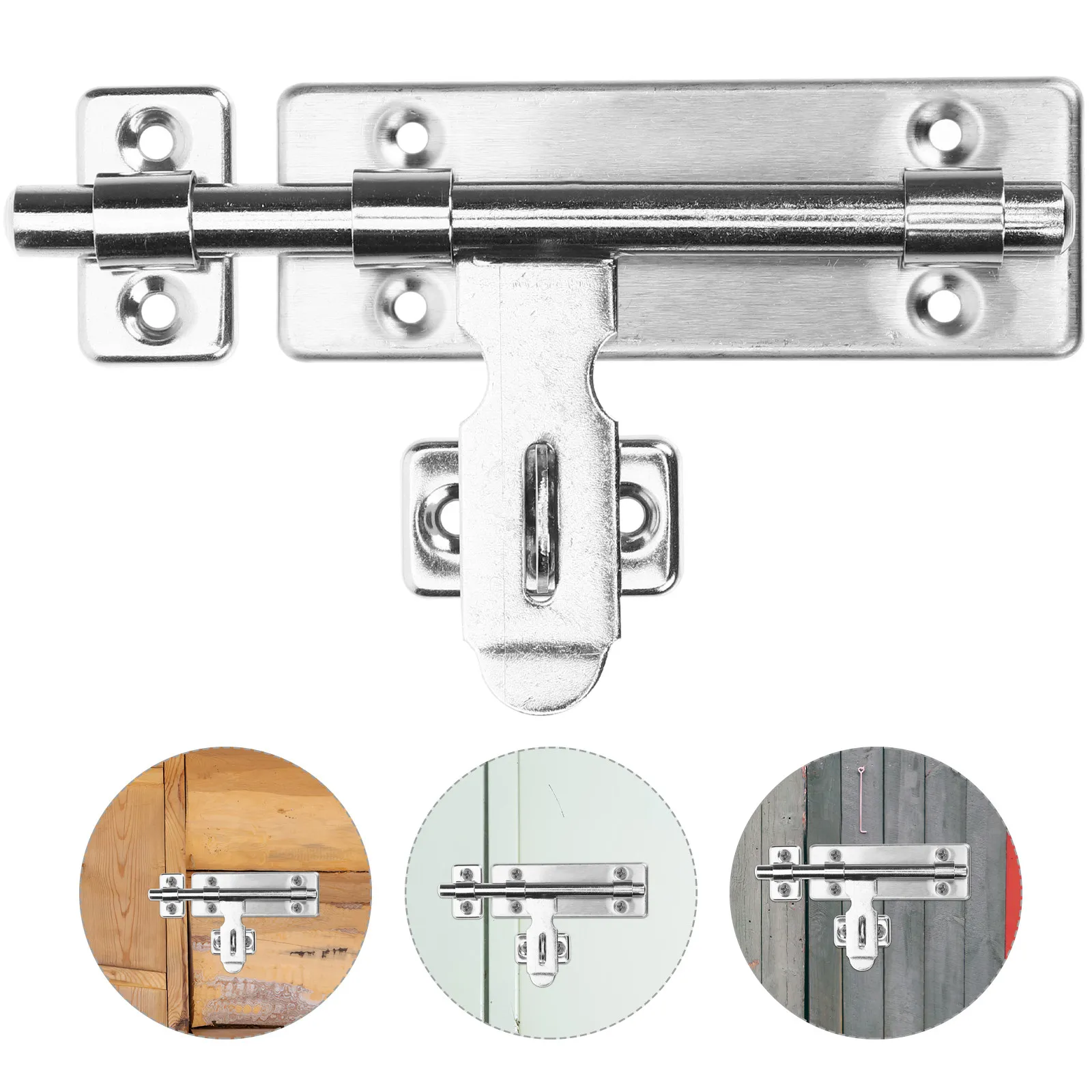 

2Pcs Door Latch Bolt Stainless Steel Corrosion Resistant Slide Lock for Bathroom Bedroom Indoor Security Door Lock