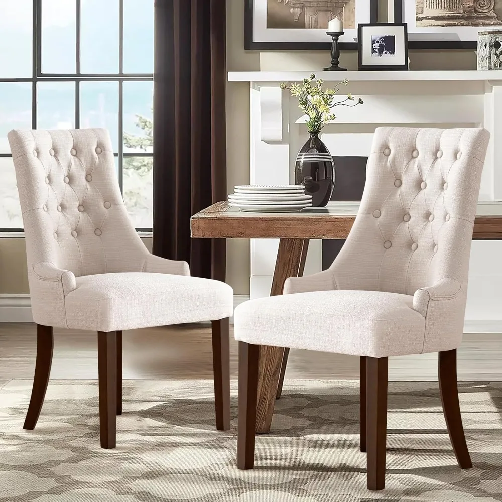 dining chair ，Wingback Upholstered Dining Chairs Set of 2, Fabric Side Dining Room Chairs with Tufted Button,Living Room Chairsg