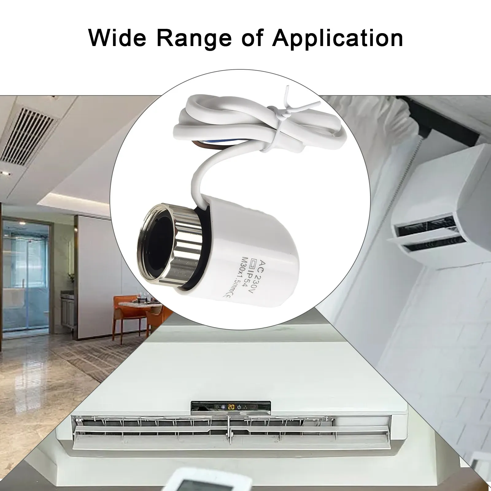 1PC AC230V M30*1.5mm Electric Thermal Electrothermal Actuator For Floor Heating Radiator Valve White