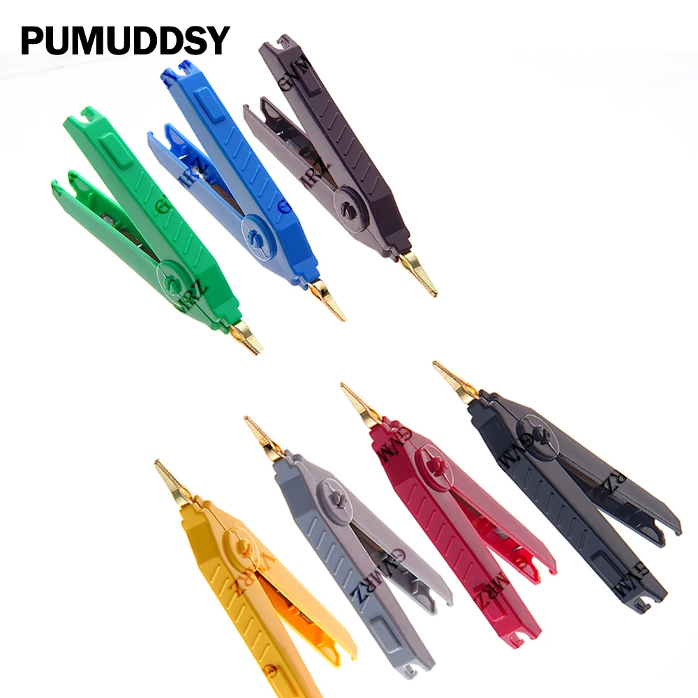 1PCS Blue Green Alligator Clip  Kelvin Copper Gold Plate For Precision Electrical Instrument Tool Power Supply Clip