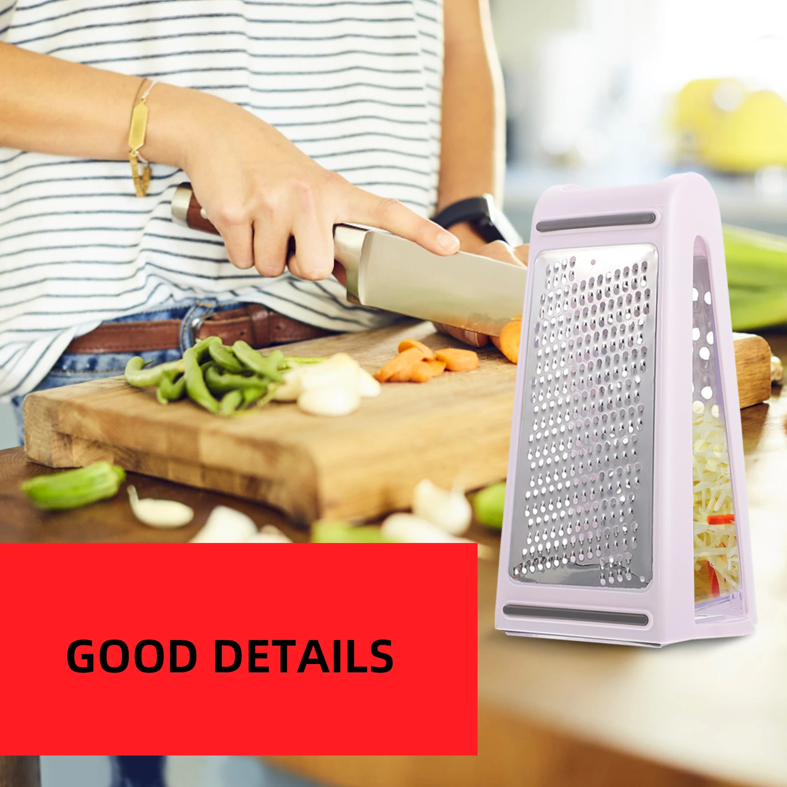 

Stainless Steel Grater Vegetable Slicer Kitchen Tool Potato Box Cheese Multipurpose Food Processor Plastic Design