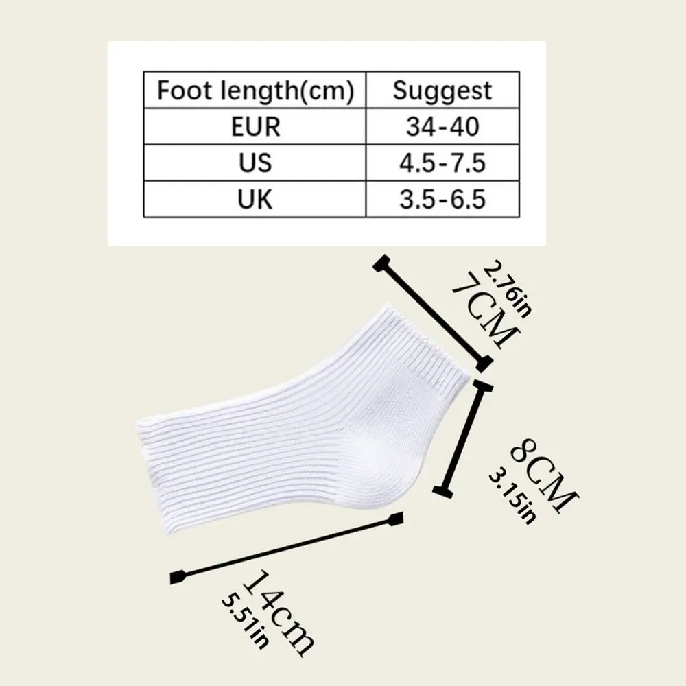3Pairs Fashion Knitted Bare Toe Socks Solid Color Anti-slip Short Tube Socks Simple Hosiery Mid-calf Socks Women Lady