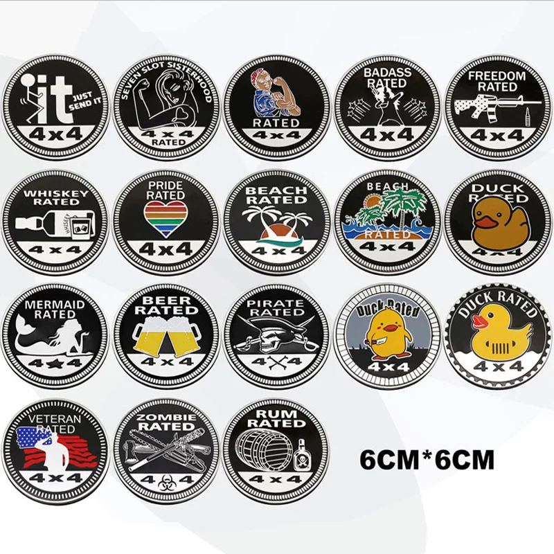 

Aluminium 3D Trail Duck Rated Off-road 4X4 Badge Emblem Car Sticker For JEEP Grand Cherokee Renegade Chevrolet Ford Accessories