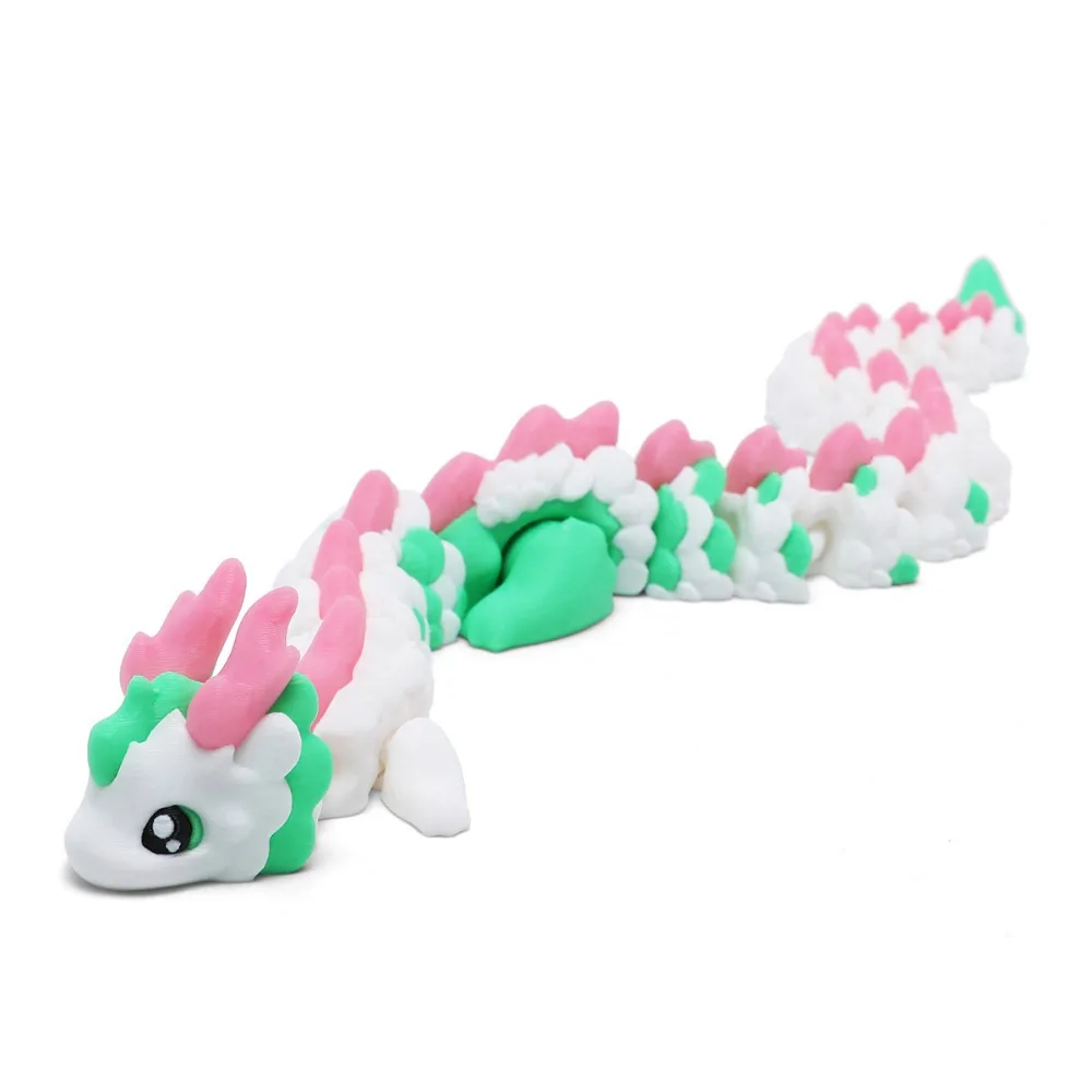

Long Haired 3D Printed Dragon Movable Joint Home Office Dragon Model Toy Multi-color Crafts Toy Dragon Action Figure
